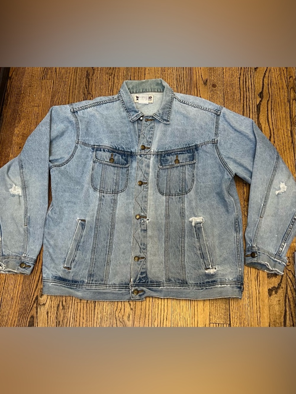 1970 Vintage Wrangler Rugged Wear Jean Trucker Jacket Thrashed No Size Tags READ